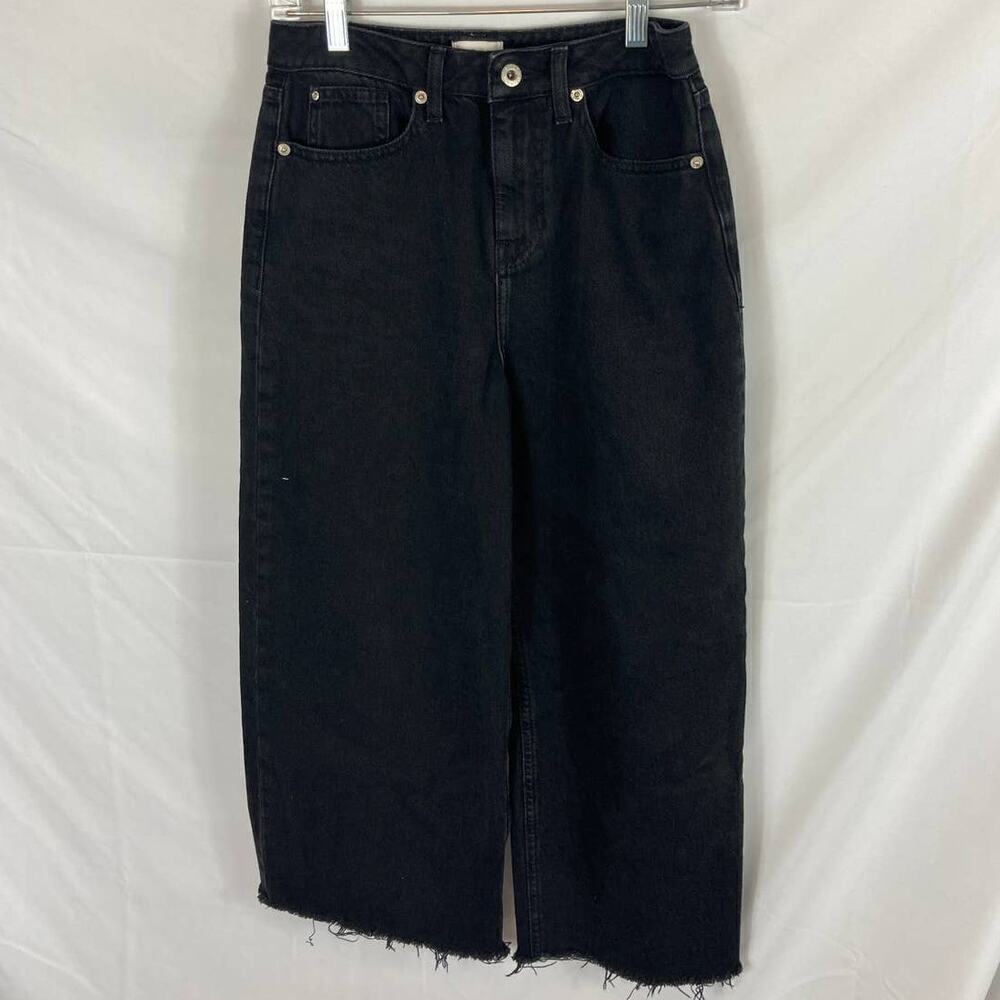 River Island Capri Jeans Raw Hem Black Size 8R
